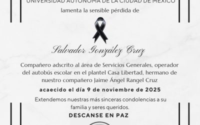 Lamentamos el deceso de nuestro compañero Salvador González Cruz