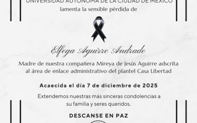 El SUTUACM lamenta el sensible fallecimiento de Elfega Aguirre Andrade madre de nuestra compañera Mireya de Jesús Aguirre