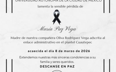 El SUTUACM lamenta el sensible fallecimiento de María Paz Vega madre de nuestra compañera Oliva Rodríguez Vega