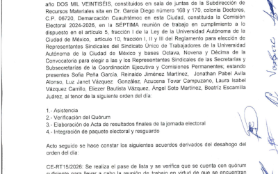 Acta de Séptima Reunión de Trabajo Comisión Electoral 2024-2026