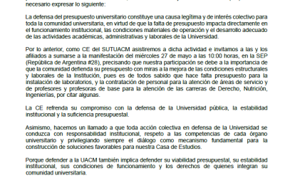 PRONUNCIAMIENTO 1 DE LA MANIFESTACIÓN DE LA UACM