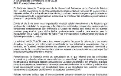 Comunicado 3 RESPECTO AL DECRETO PRESIDENCIAL CON MOTIVO DE LA MOVILIDAD DEL 11 DE JUNIO
