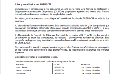 COMUNICADO 1 CLIDDA y Consolidación del Archivo (beneficiarios y afiliación)