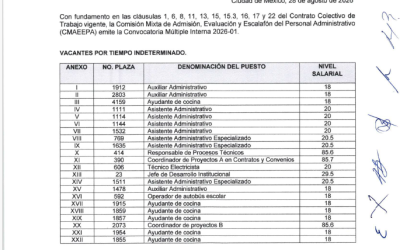 CONVOCATORIA MULTIPLE INTERNA CMAEEPA-CMI-2026-01